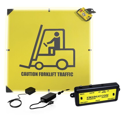 Ergomat In & Out Lidar Directional Sensor Combo, Double Sided Sign LED-1X-LIDAR-WARNING-24D